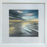 Original Painting Sunset Wet Sand Reglections Bigbury Bay Devon