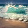 Original Acrylic Painting Light on Waves