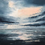 SOLD Pink Sky on Wet Sand at Bigbury Bay Devon UK