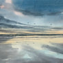 Sunset on Wet Sand Original Painting Bigbury Bay Devon