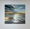 Original Painting Sunset Wet Sand Reflections Bigbury Bay Devon