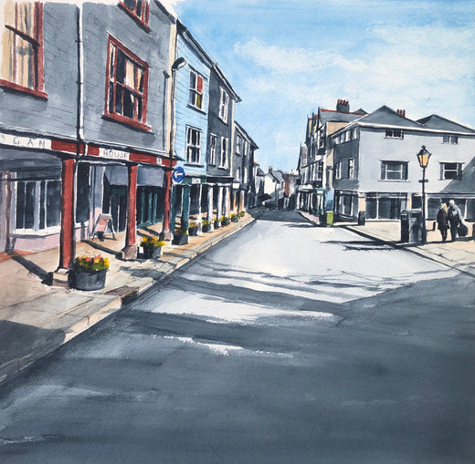 Original Painting Totnes High Street Devon