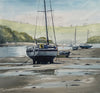 Original Painting Low Tide Aveton Gifford Estuary Devon