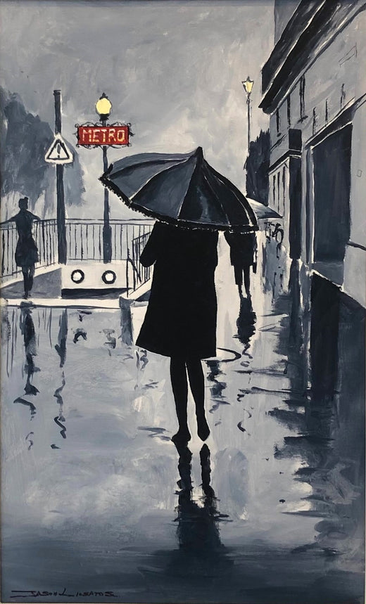 SOLD Original Painting Paris Metro Reflections