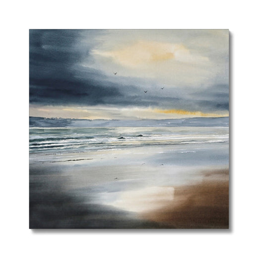 Peaceful Waves on Wet Sand Canvas