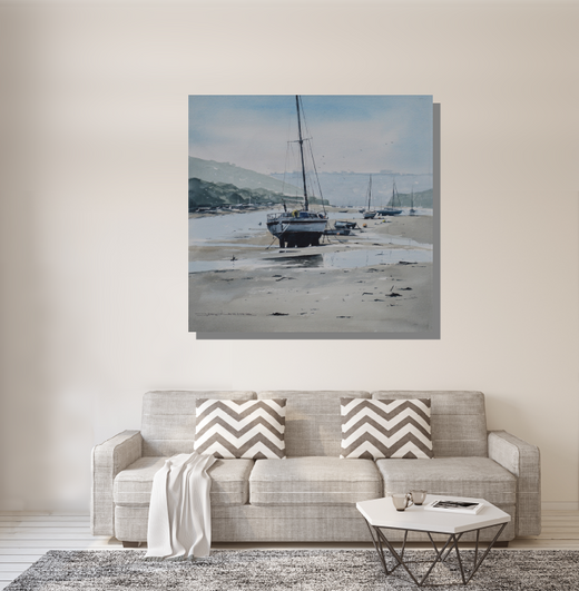 Canvas Print Sail Away at Aveton Gifford Estuary Devon