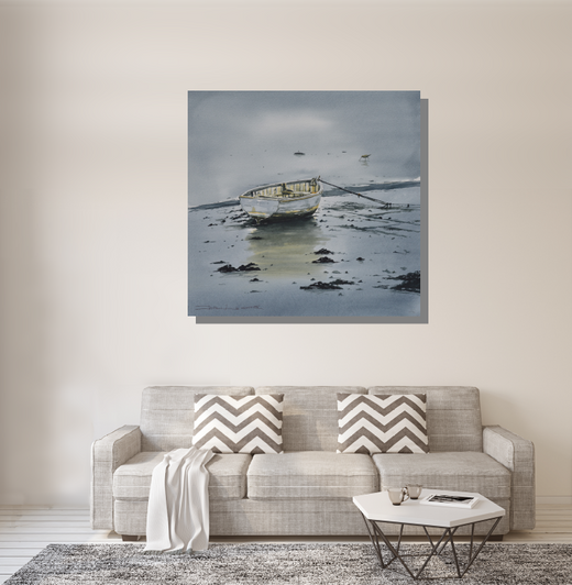 Canvas Print Ropes and Reflections at Dartmouth Devon