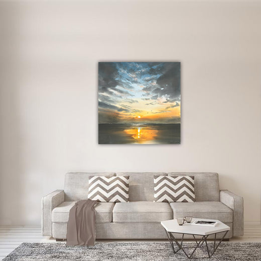 Canvas Print Sunrise on Wet Sand